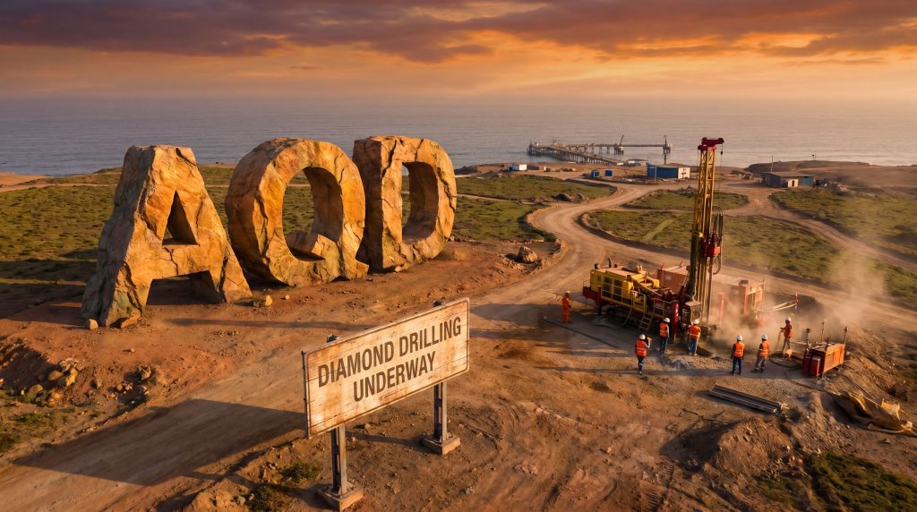 Ausquest Ltd-AQD-AQD diamond drilling site by coast