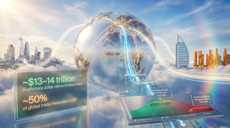 Eurodollar system dollar shortage global debt flows