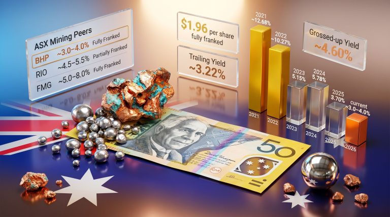 BHP dividend yield mining stock comparison chart
