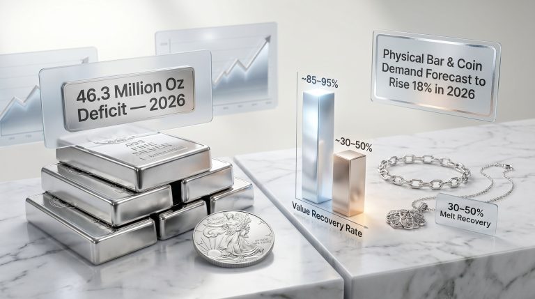 silver jewelry vs silver bullion comparison chart