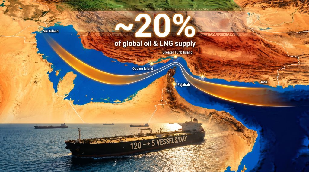 Iran expands Strait of Hormuz operational area map infographic