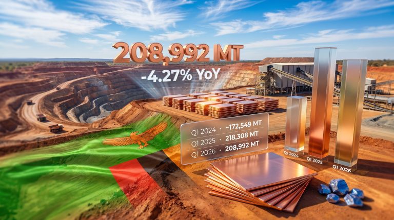 Zambia copper output down in the first quarter infographic