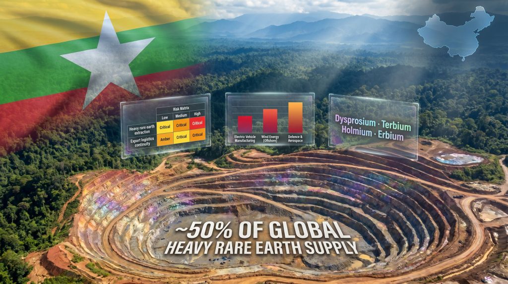 Myanmar military rare earth area offensives mine graphic
