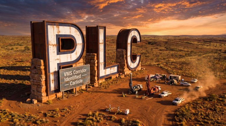 PREMIER1 Lithium Ltd-PLC-PLC sign in desert exploration site