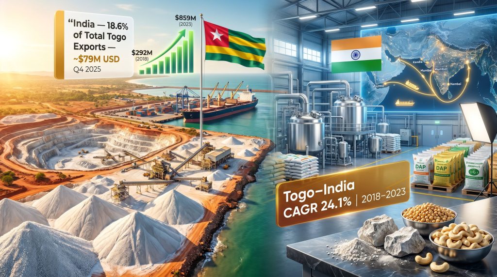 Togo exports to India trade growth infographic