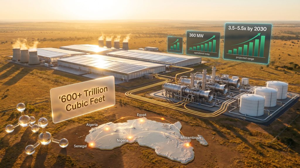 Africa natural gas for AI data centers infographic