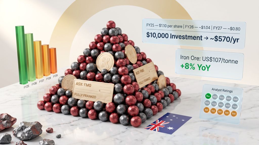 Fortescue passive income dividend from $10000 investment infographic