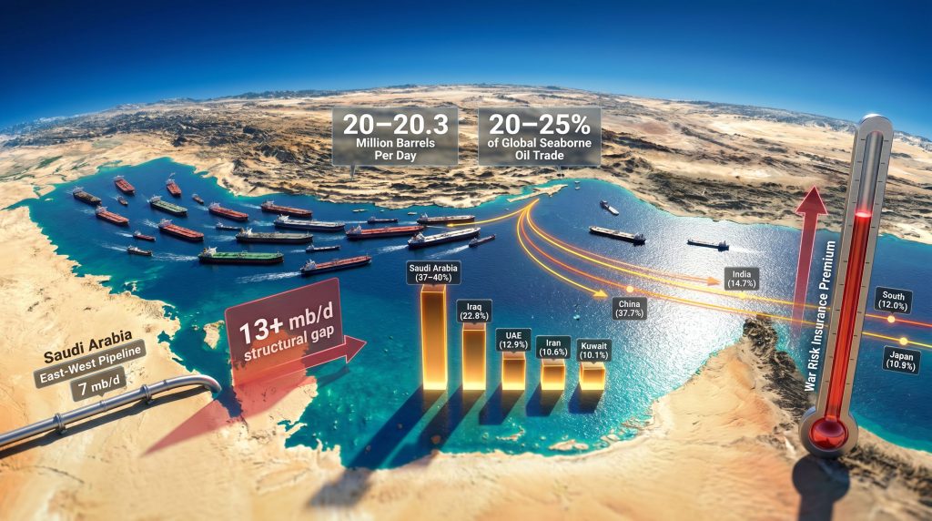 Strait of Hormuz oil flows infographic map