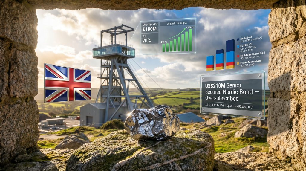 Cornish Metals South Crofty tin project funding update