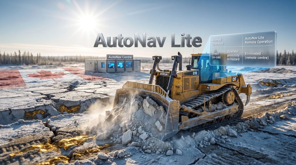 AutoNav Lite technology in Northern Canada gold mining bulldozer￼