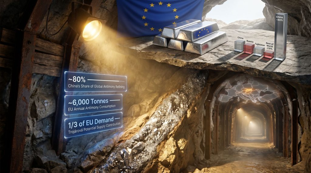 EU critical minerals supply chain antimony Slovakia mine infographic