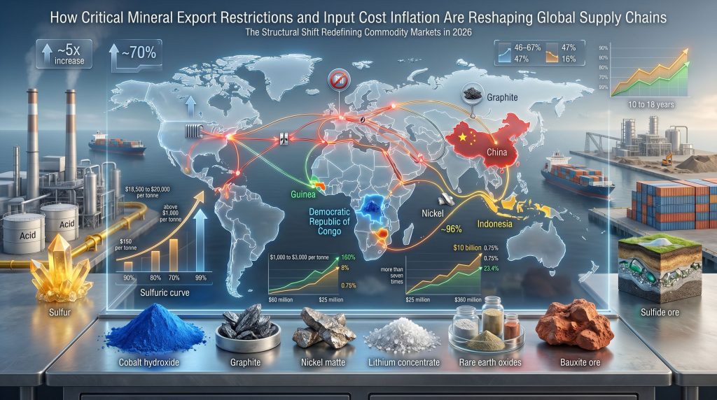 Critical mineral export restrictions and input cost inflation map