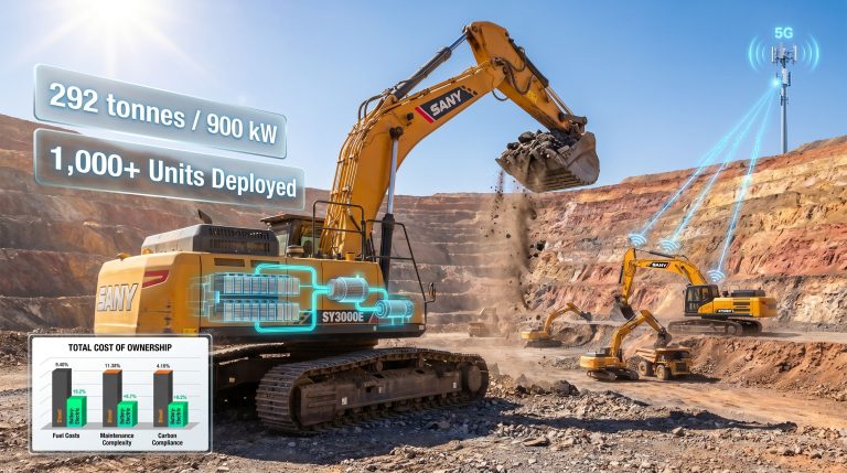 SANY electric excavator milestone in mining operations