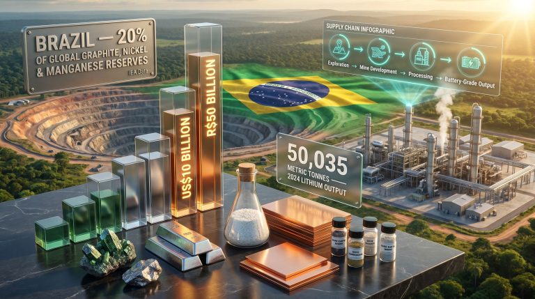 BNDES investment in Brazil critical minerals chain infographic