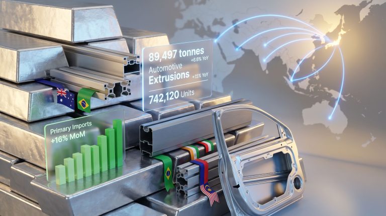 Japan primary aluminium imports auto demand recovery infographic