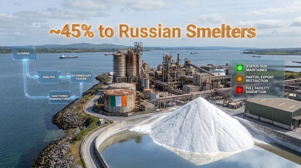 EU sanctions on Aughinish Alumina impact infographic