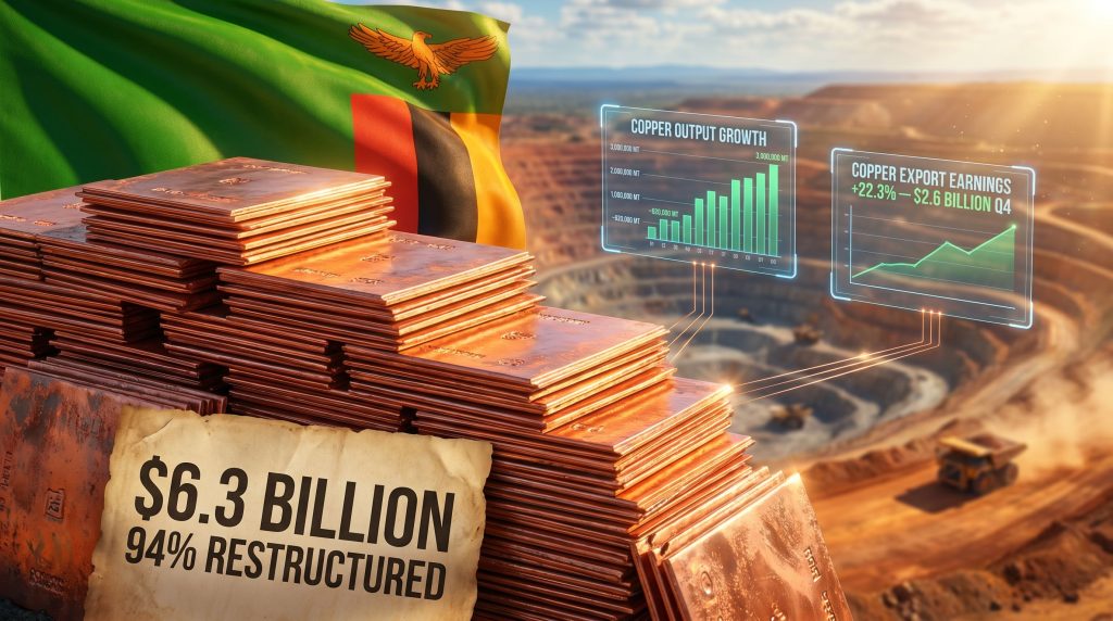 Zambia debt restructuring and copper borrowing strategy visualization