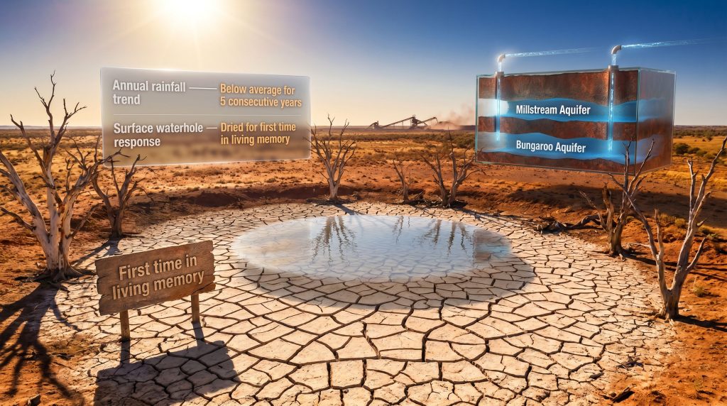 Rio Tinto sacred waterhole runs dry infographic