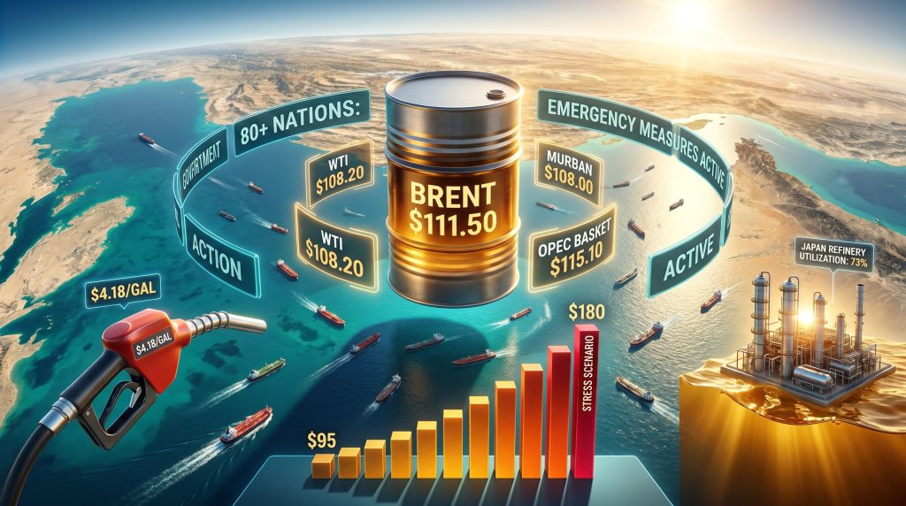 Brent breaks $111 oil shortages infographic