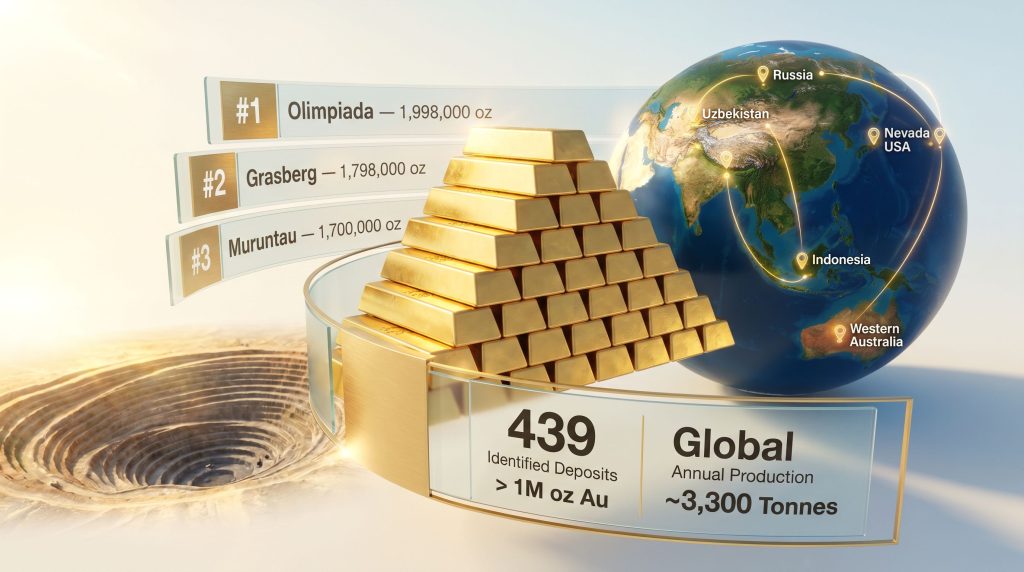 Ranking the world’s gold mines and deposits infographic