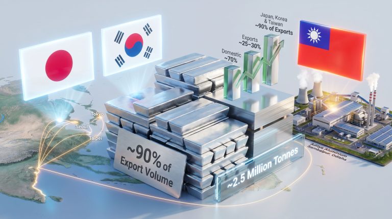 Hindalco aluminium exports to Japan Korea and Taiwan infographic