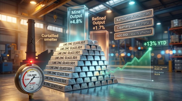 zinc supply deficit and smelter disruptions infographic