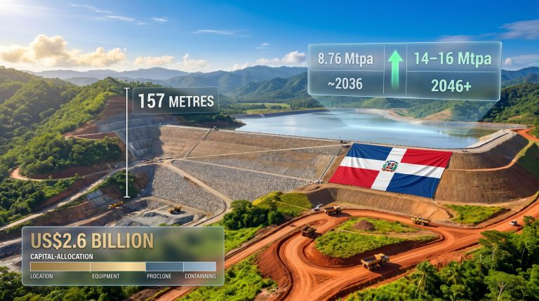 Barrick Pueblo Viejo tailings infrastructure expansion infographic