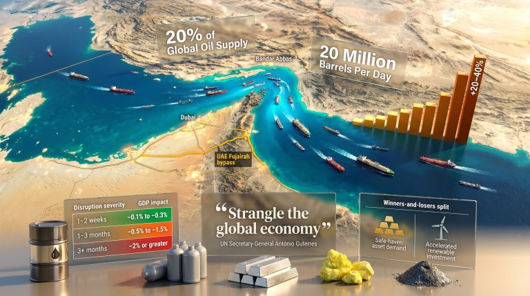 closure of the Strait of Hormuz and global economy infographic