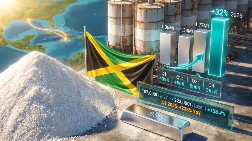 US alumina imports jump as Jamaica exports double chart