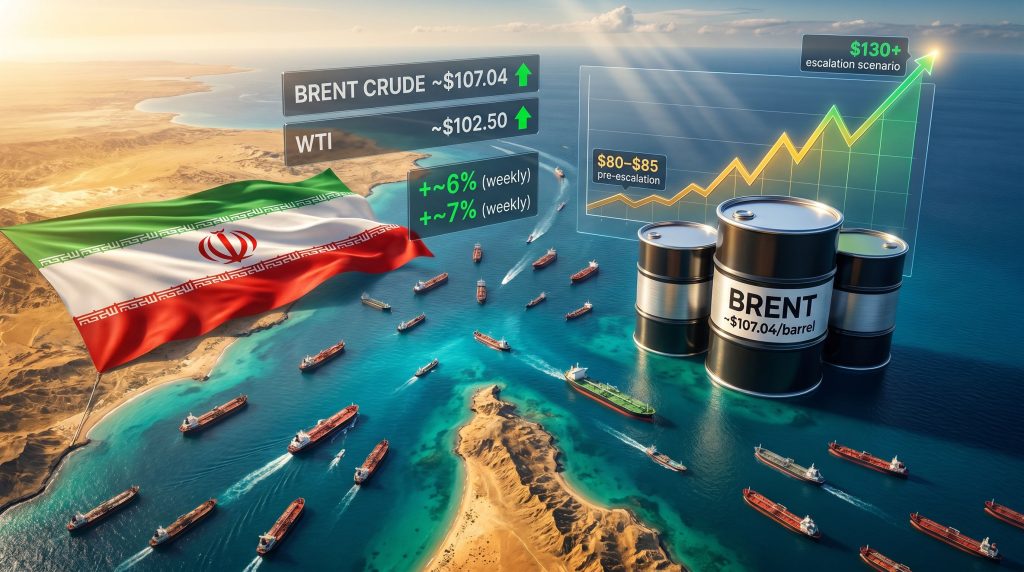 Trump Iran oil prices graphic with tankers