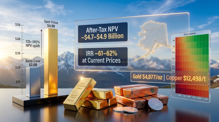Whistler project value at current gold and copper prices infographic