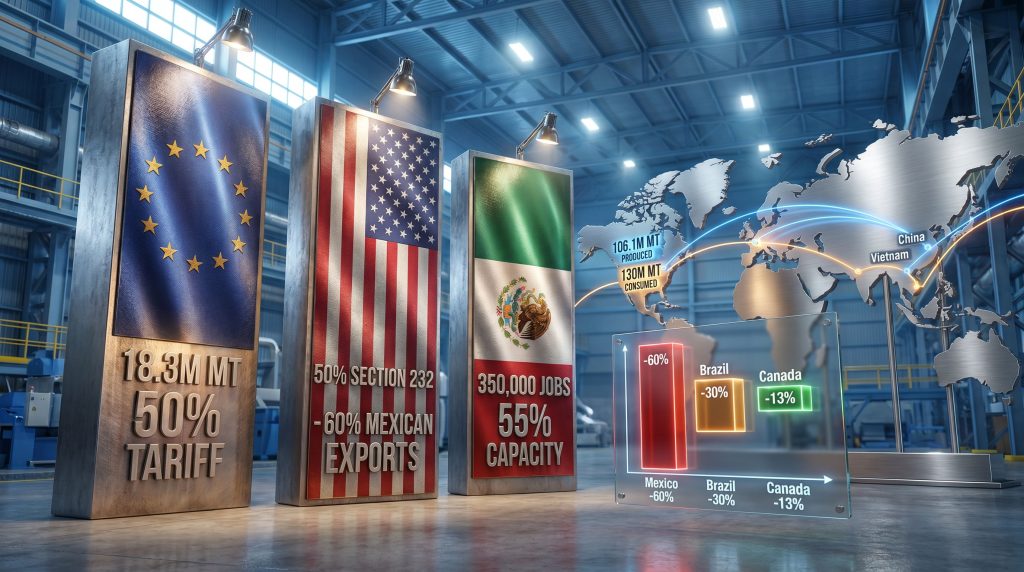 EU, US and Mexico steel trade barriers infographic