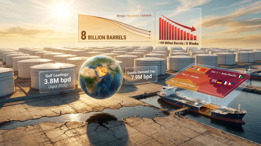 oil inventory drawdown amid Middle East supply shock infographic