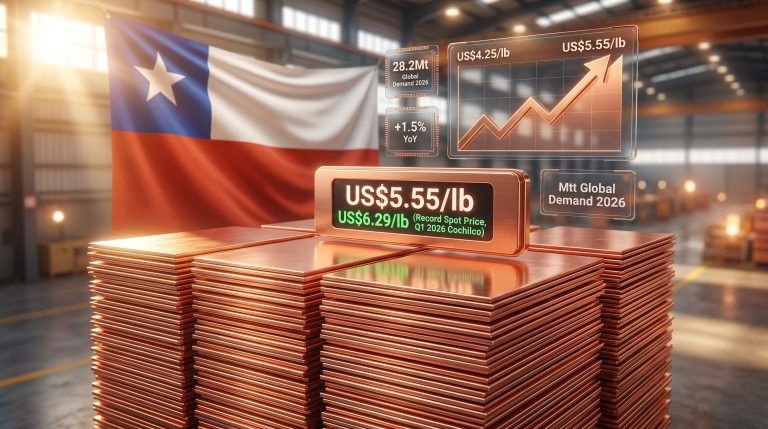 Cochilco copper price forecast with rising charts