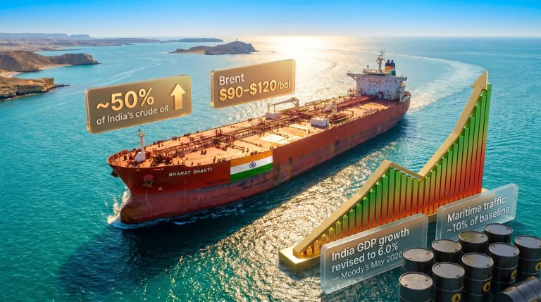 India oil imports from Iran through Strait of Hormuz transit corridors tanker infographic