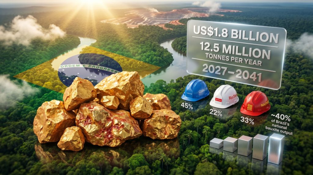 Glencore Rio Tinto South32 bauxite project in Brazil infographic