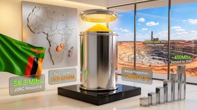 Atomic Eagle Mutanga uranium project Zambia infographic