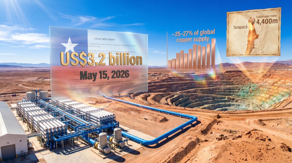 Collahuasi desalination plant delay in Chile infographic