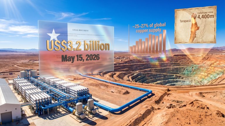 Collahuasi desalination plant delay in Chile infographic