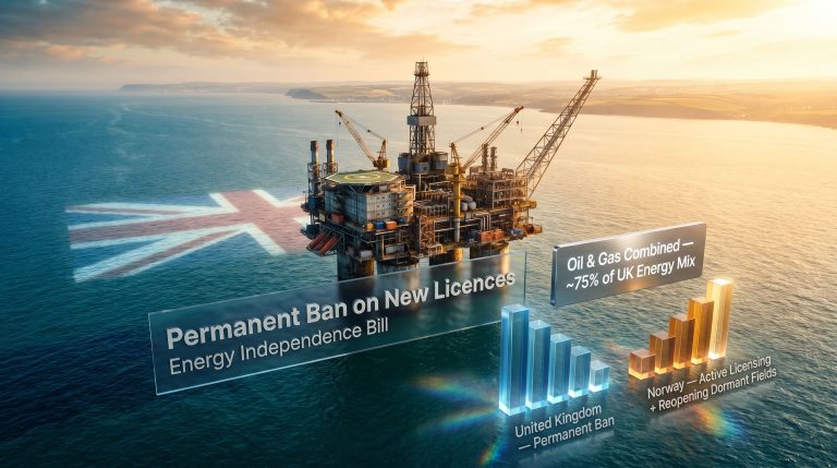 UK ban on new North Sea oil and gas licences infographic