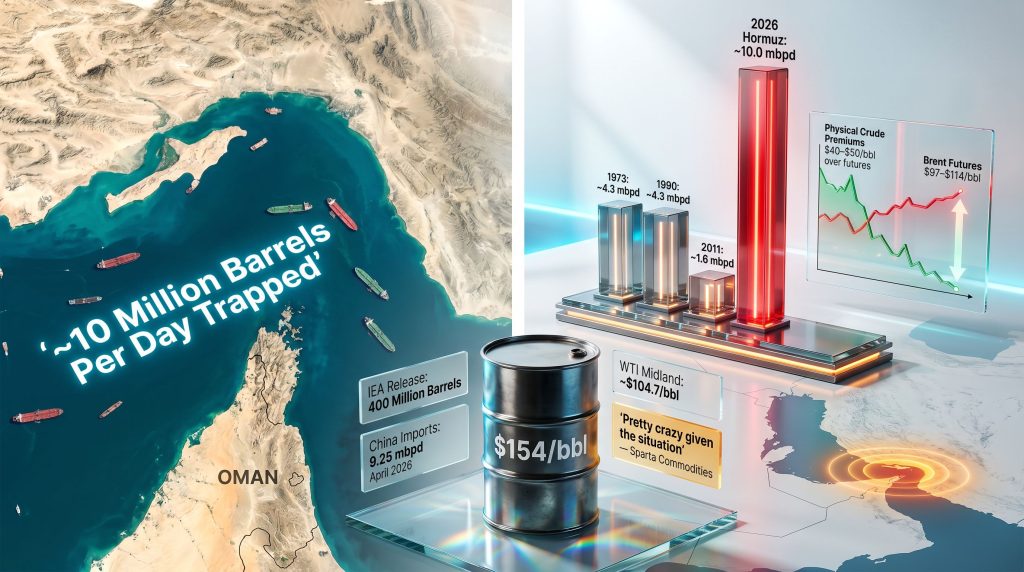 physical crude premiums collapse despite the Hormuz crisis infographic