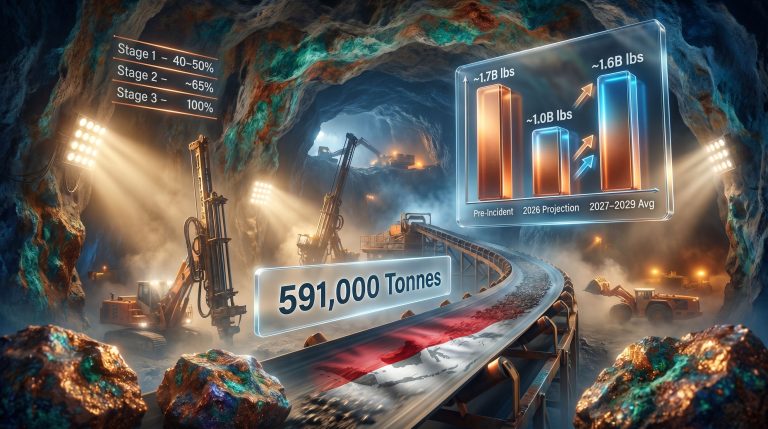 Freeport Grasberg recovery 2027 forecast mine output chart