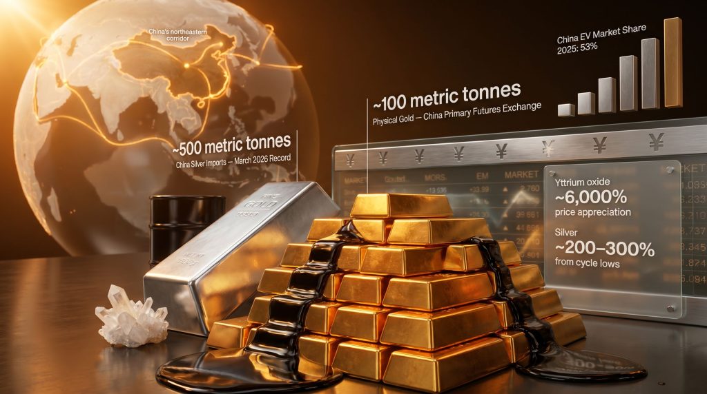 China oil for gold and silver strategy infographic