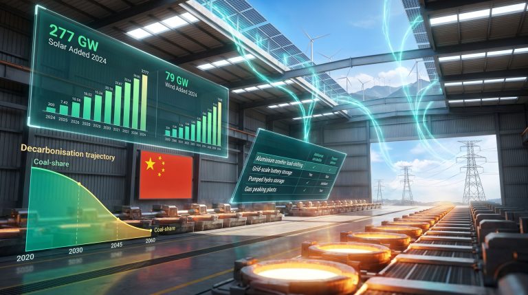 China aluminium overcapacity renewable power grid visualisation