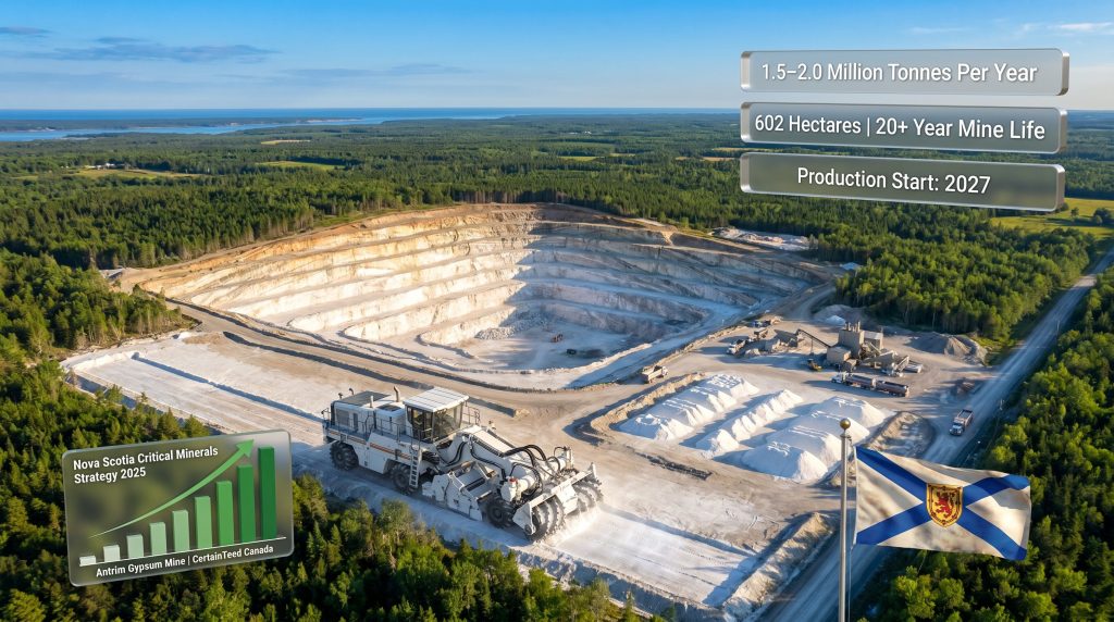 Nova Scotia clears Antrim gypsum mine aerial view
