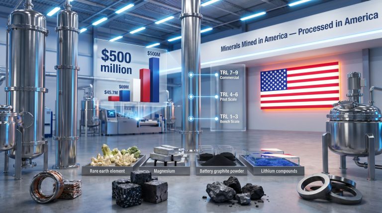 DOE funding for U.S. minerals processing facility investment