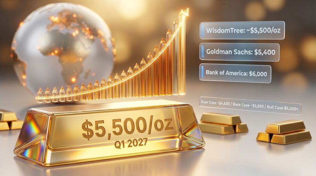gold price forecast to $5,500 by Q1 2027 chart