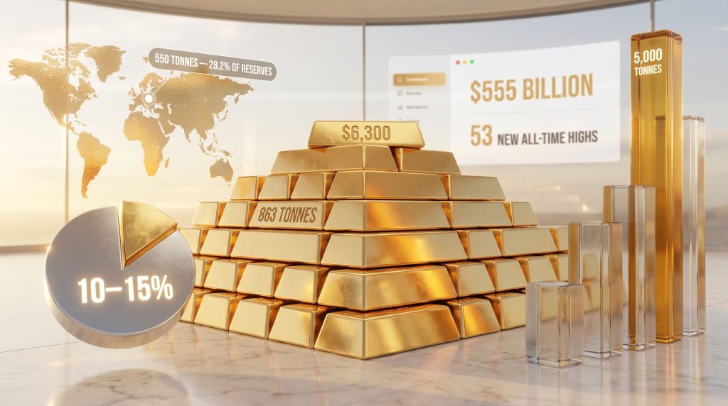 Gold portfolio allocation with market charts