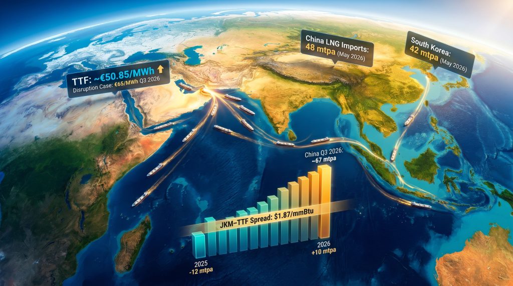 Asia LNG demand rebound and European gas prices map