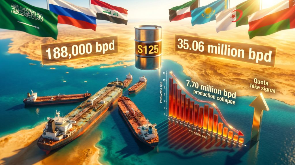 OPEC+ oil output hike after Hormuz closure infographic